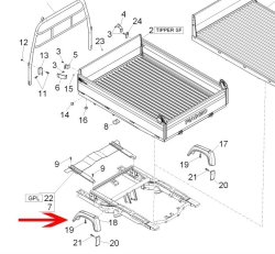 Wheel fender left for tipper and pick-up